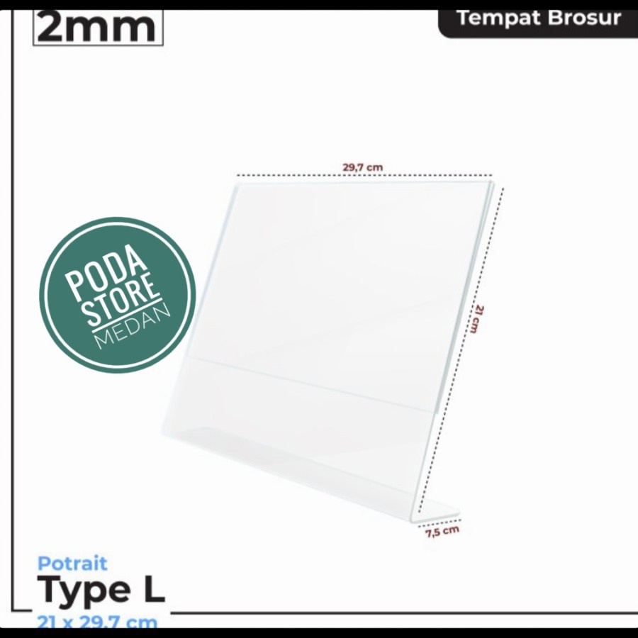 

Tent Holder / tempat brosur type L landscape A4 2mm