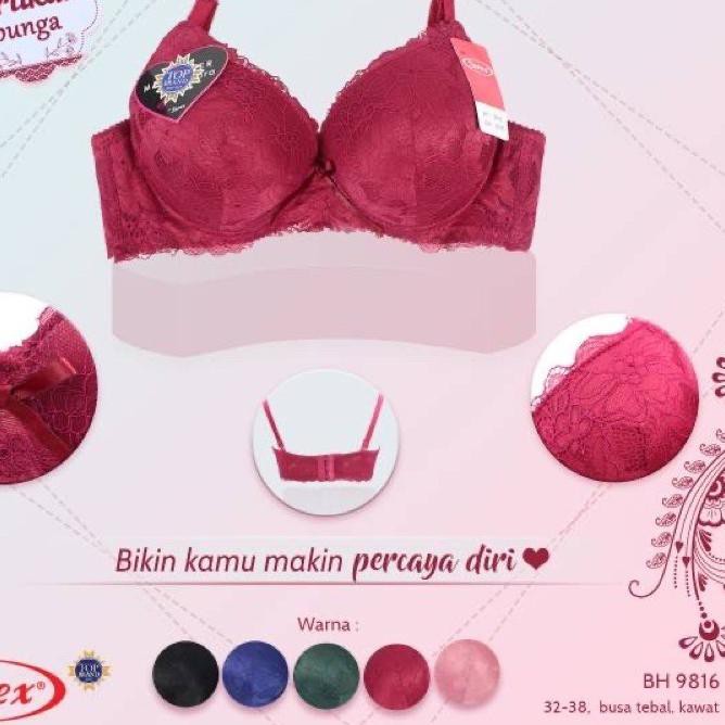 ⅎ BH SOREX 9816 Maximizer Push Up Bra Kawat Busa Tebal Brukat UK 32-38 ✥