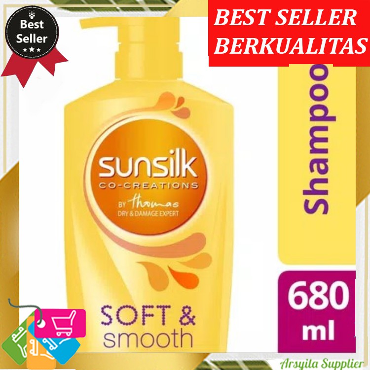 Shampoo Sunsilk Soft & Smooth 680 ml (kuning) Shampo new / baru