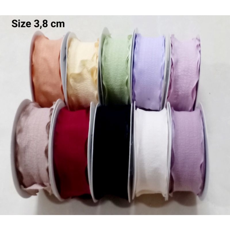Jual Pita Korea 124 Korea ribbon wave sz 3,8 cm per 90 cm | Shopee ...
