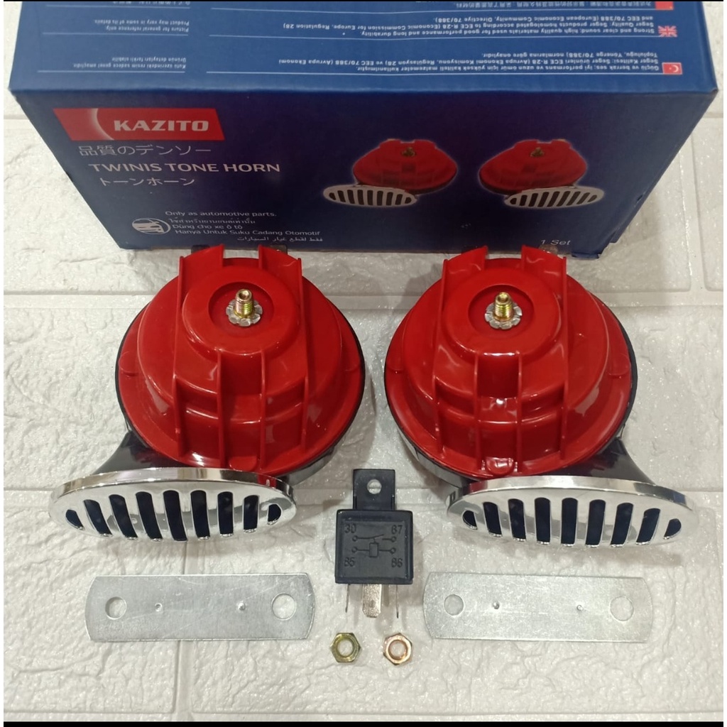 Klakson Keong Ons/Kazito Set Plus Riley 12 Volt Universal Buat Motor &amp; Mobil