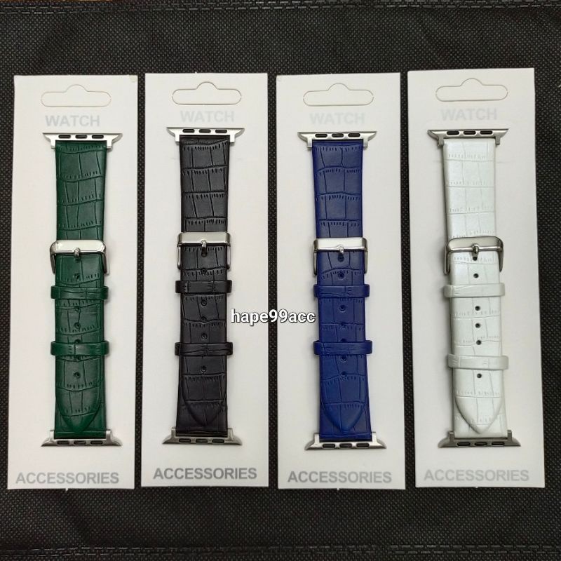 Apple watch 38 mm 40 mm 41 mm 42 mm 44 mm 45 mm strap leather crocodile skin pattern