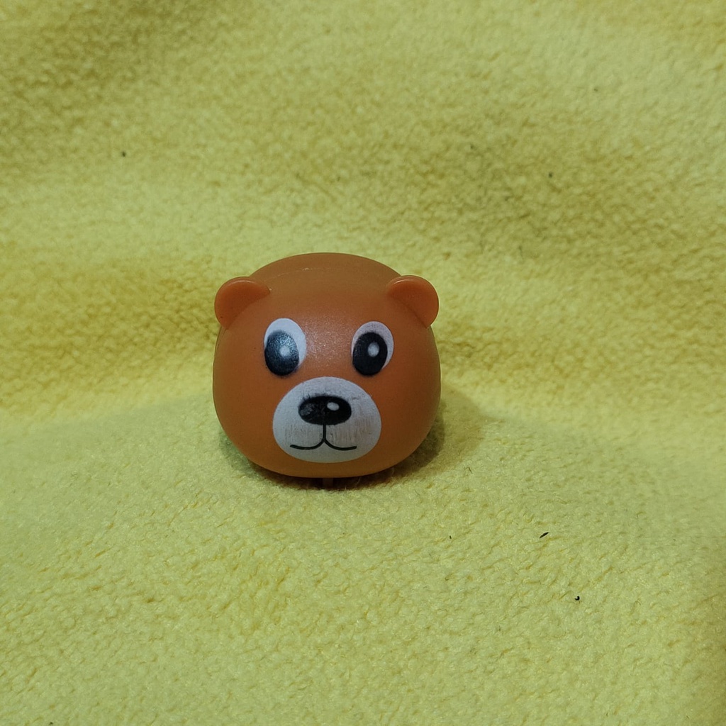 Mainan Anak Mini Pullback Runner Car Karakter Hewan Edukasi Pull Back Kendaraan Kids Toys Souvenir Ulang tahun-COKLAT BERUANG