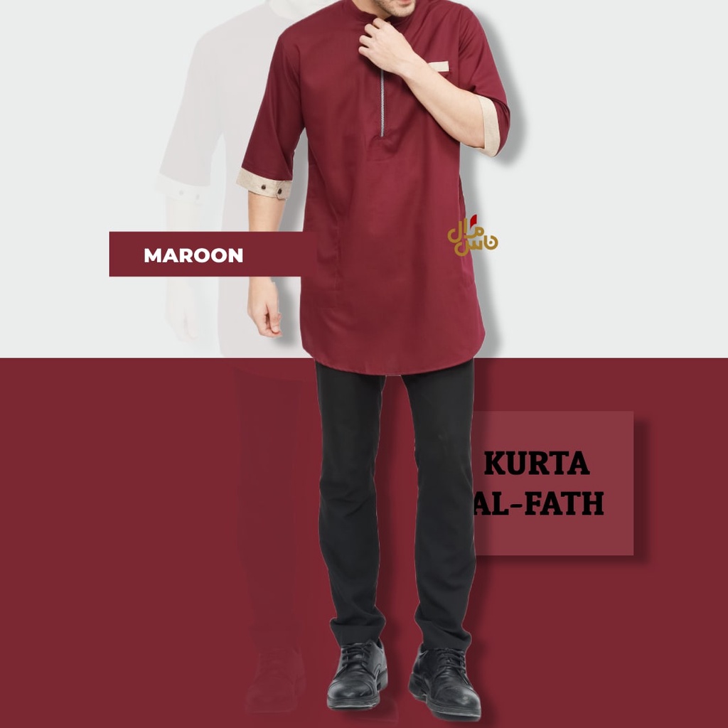 BAJU KOKO PRIA KURTA DEWASA MODEL AL FATH BAHAN KATUN TOYOBO FODU