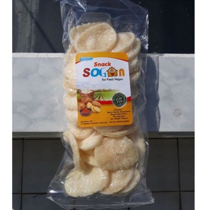 

Kerupuk - Krupuk Oval Gepeng / Kemplang Kentang Sogan Vegan & Vegetarian