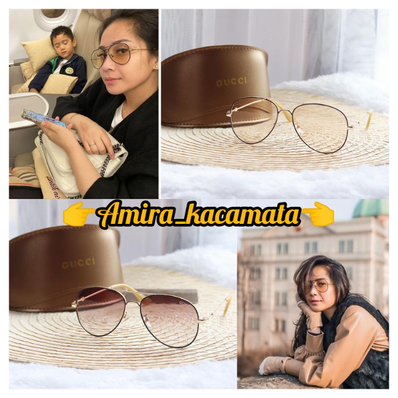 [BISA COD√]Kacamata Sunglasses Wanita kacamata Fashion/Gucci/Lensa UV SuperPremium