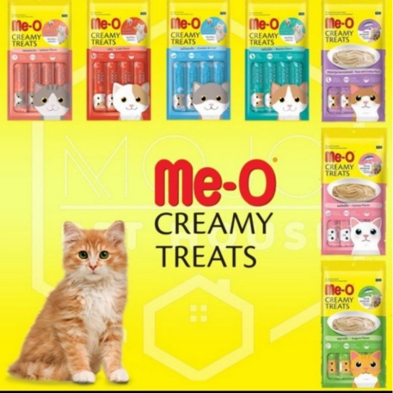 Meo Creamy Treats 1 pack isi 4 × 15gr makanan kucing
