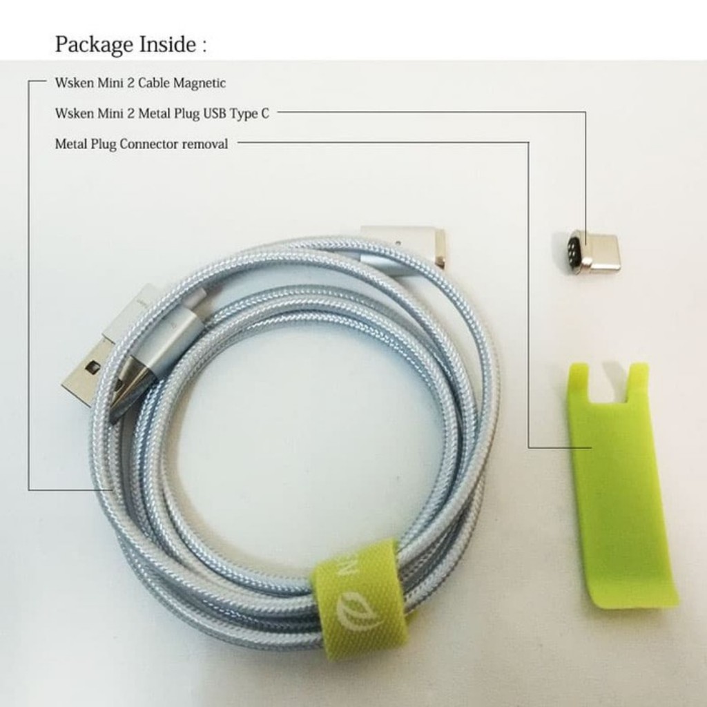 WSKEN X-Cable Mini 2 Magnetic for USB Type C Smartphone - Silver