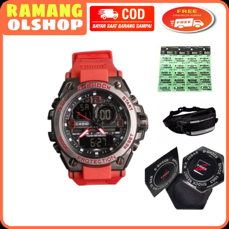 Jam tangan pria Casio G-Shock GG1000 tali merah kw super premium ORI BM anti air