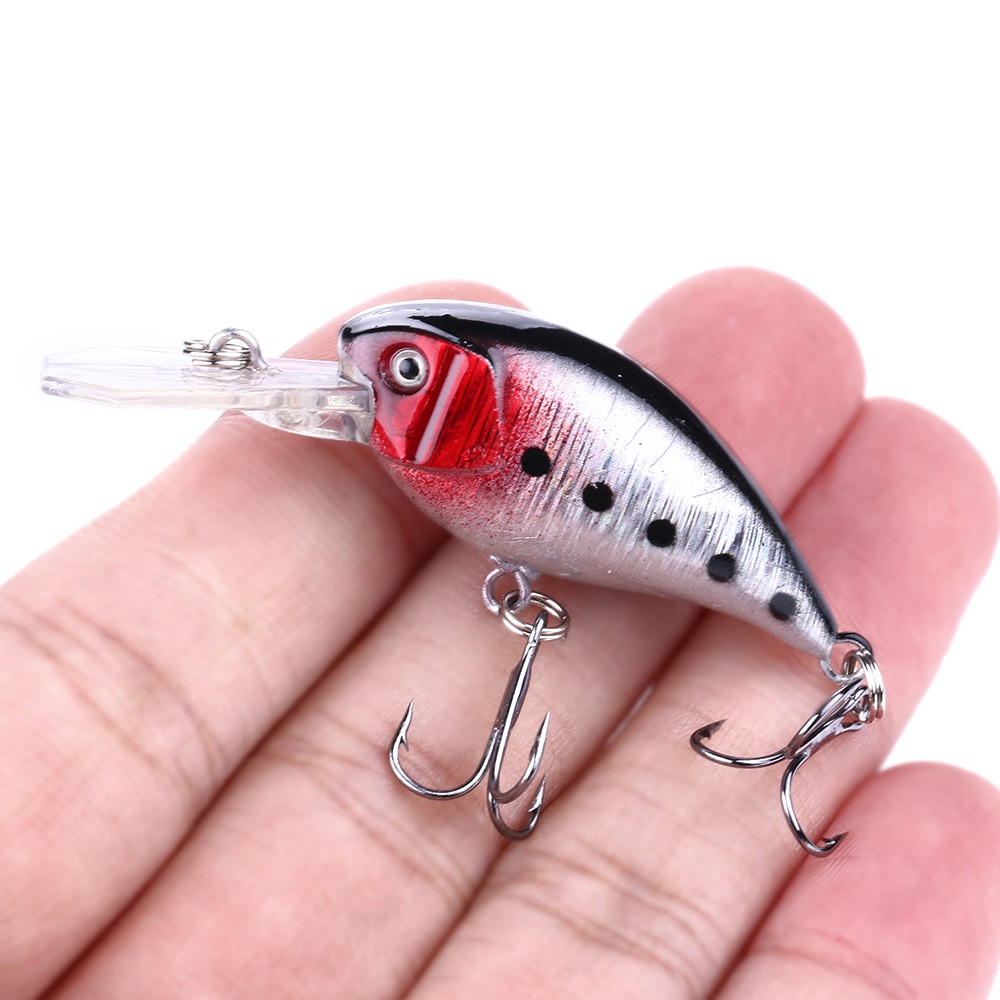 HENGJIA 4pcs 5.5cm/4.6g Umpan Crankbait Minnow Pancing Lifelike Ikan Fishing Lure Topwater Bass Bait