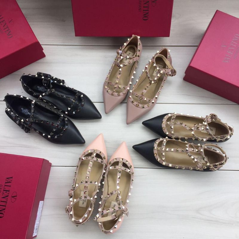 Sepatu Wanita Mirror Valentino Ankle Sling Flat Shoes 0335