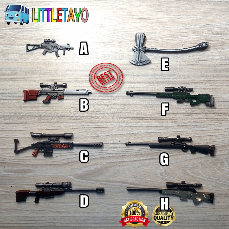 MINIATUR SENJATA MARVEL LEGENDS SHF FIGMA MEZCO SENJATA API PISTOL SENAPAN 1/12 1:12 - DEADPOOL PUNI