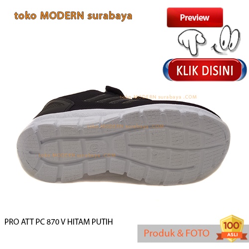 PRO ATT PC 870 V HITAM PUTIH sepatu sekolah anak perekat sneakers