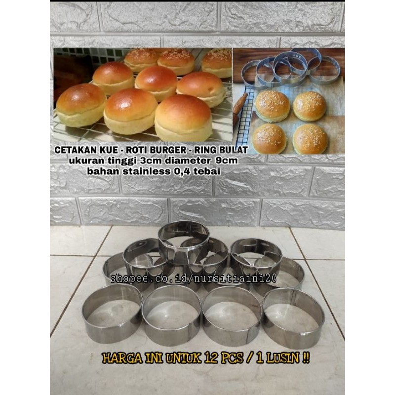 CETAKAN ROTI RING BULAT 9CM - RING BURGER - RING CUTTER 8CM