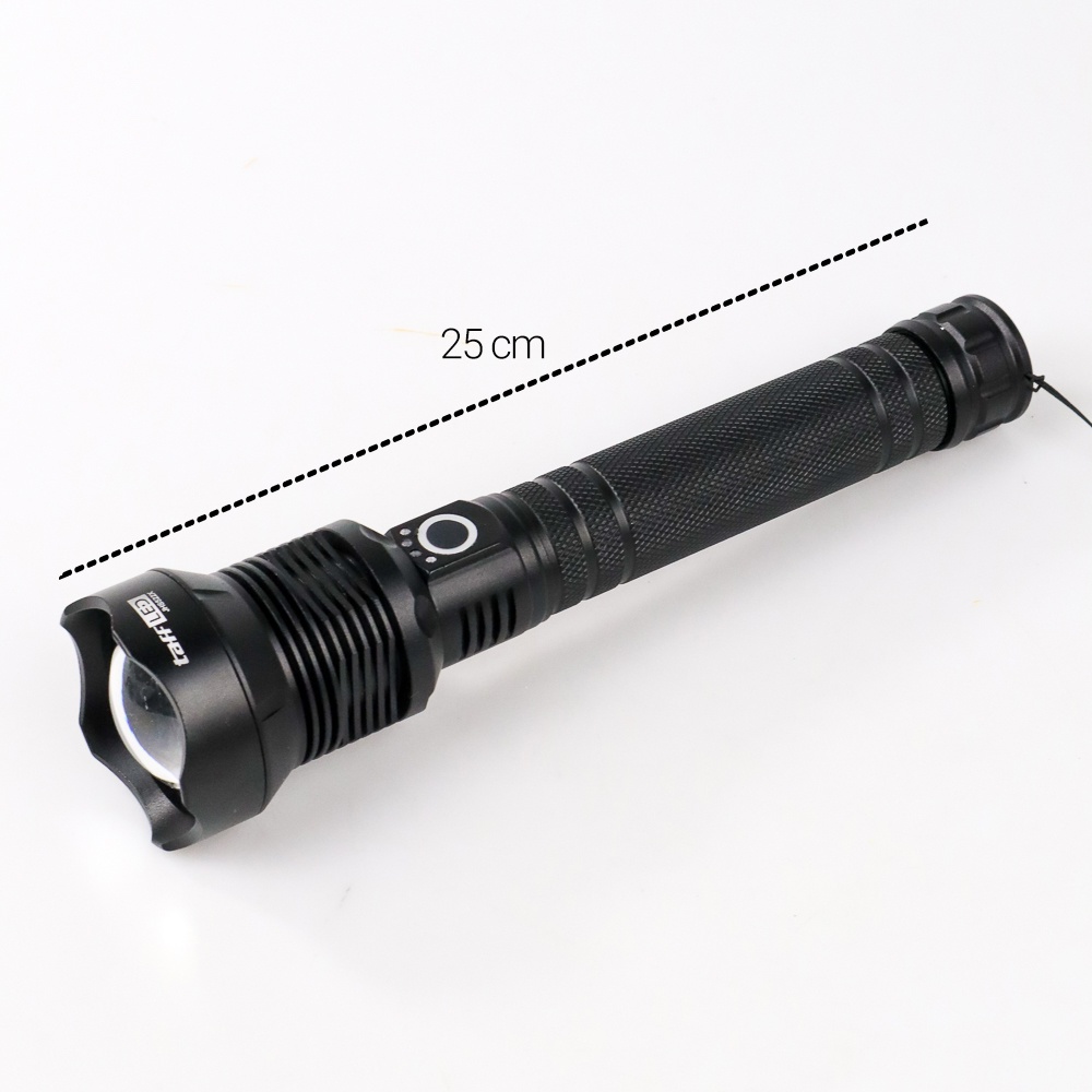 TaffLED Senter LED Flashlight USB Rechargeable XHP 70.2 - JHS522X - Black