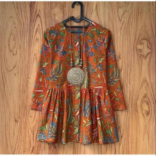 Blouse Batik Kerja Motif 3 Negri Atasan Baju Wanita Blus Batik Cewek Blouse Kerja Wanita Murah Solo