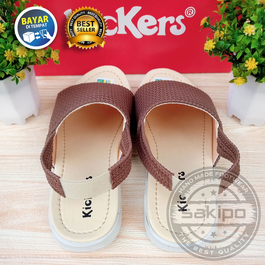 PROMO 8.8 KEMERDEKAAN SALE !! SANDAL SLOP LED WANITA DEWASA RAJUT KICKERS TRENDI TERBARU TERMURAH / SANDAL LUAR RUMAH / SAKIPO