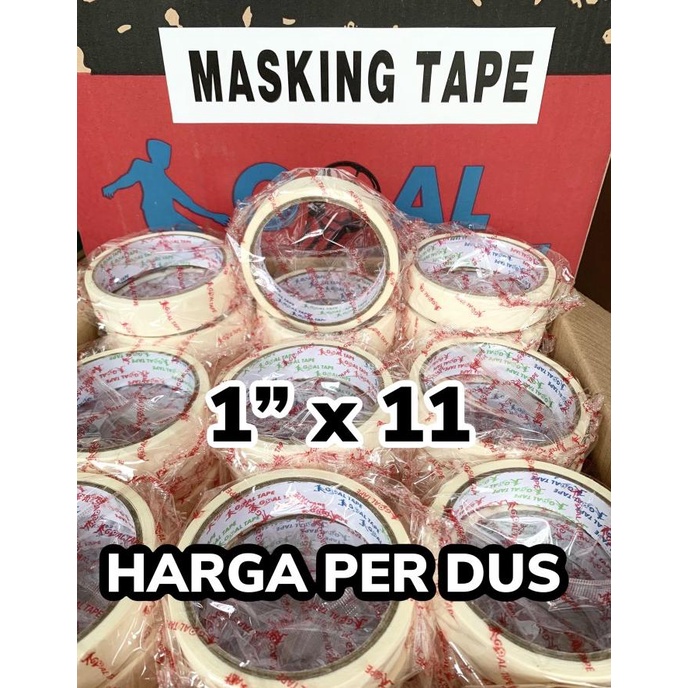 

LAKBAN KERTAS / MASKING TAPE Harga DUSAN MURAH uk 1" X 11 Meter PROMO