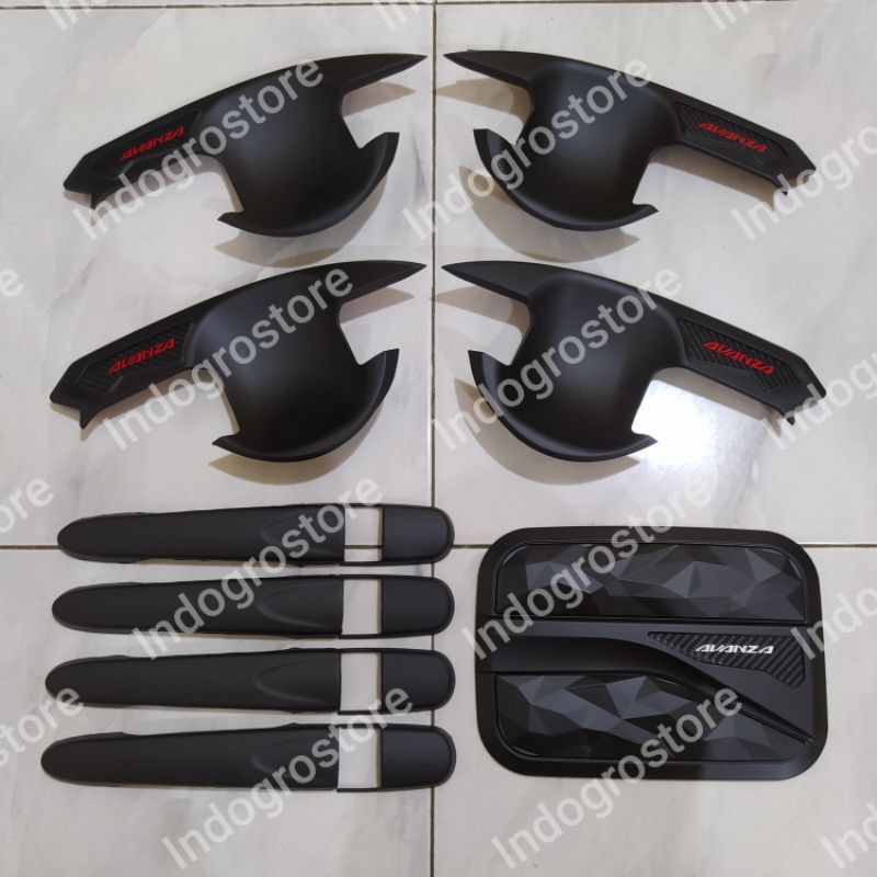 PAKET HANDLE COVER TANKI &amp; OUTER HITAM DOFF MOBIL TOYOTA ALL NEW AVANZA VELOZ 2012-2021