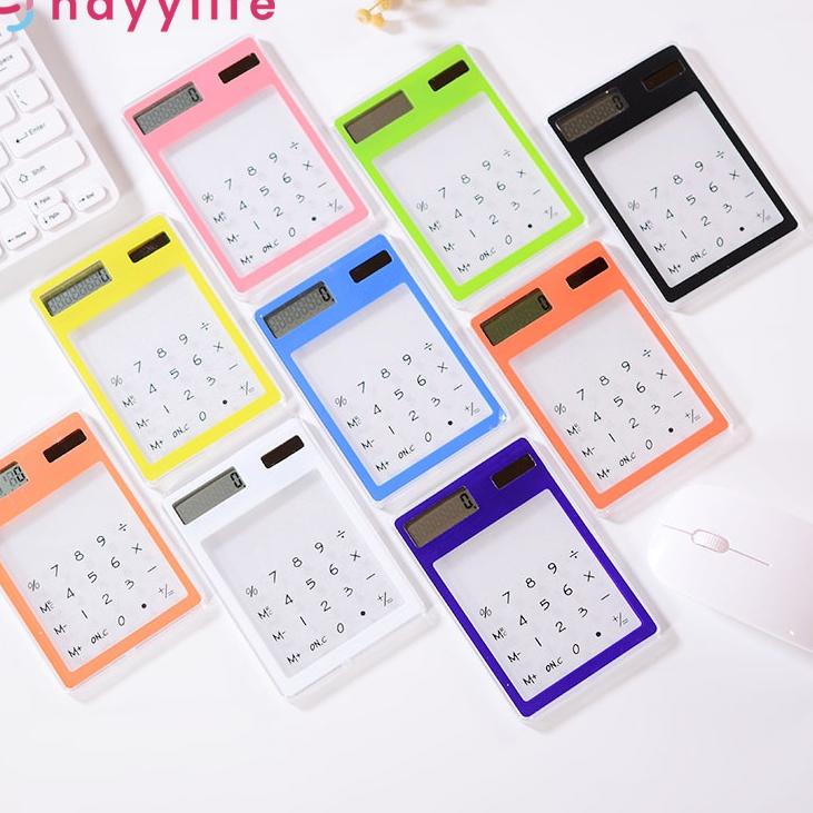 

Terbaru! HAYYLIFE Kalkulator Simple portable solar calculator transparent design 8-digit LCD touch screen small Office Supplies HL-AIB675