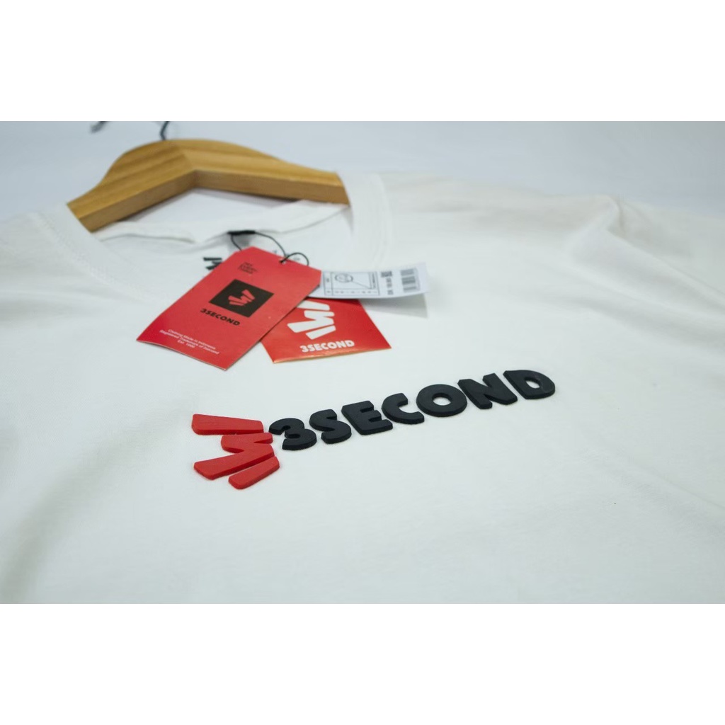 THREE SECOND T-SHIRT FLOCKING PREMIUM / BAJU KAOS 3 S PRIA WANITA / BAJU KAOS SABLON KARET