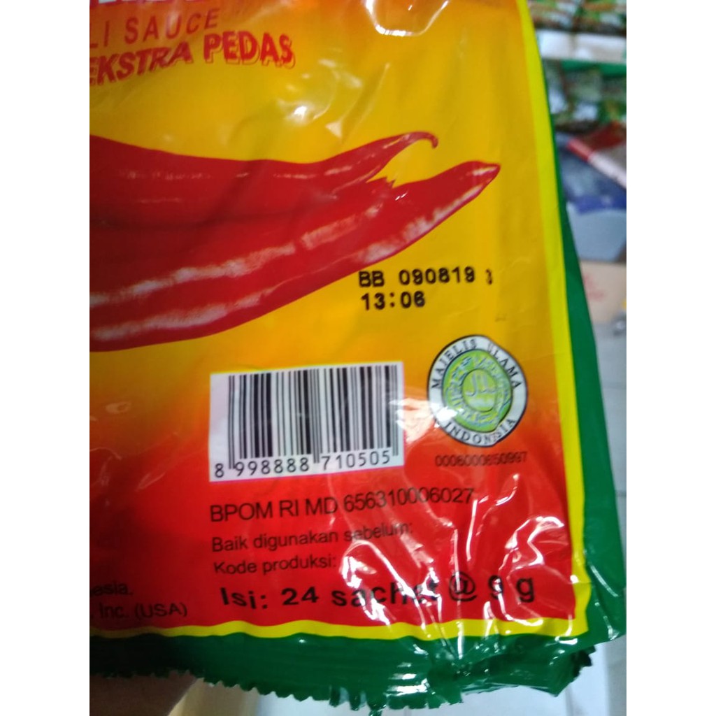 DELMONTE SAUS SAMBAL EXTRA HOT SACHET ISI 24 X 9 GRAM