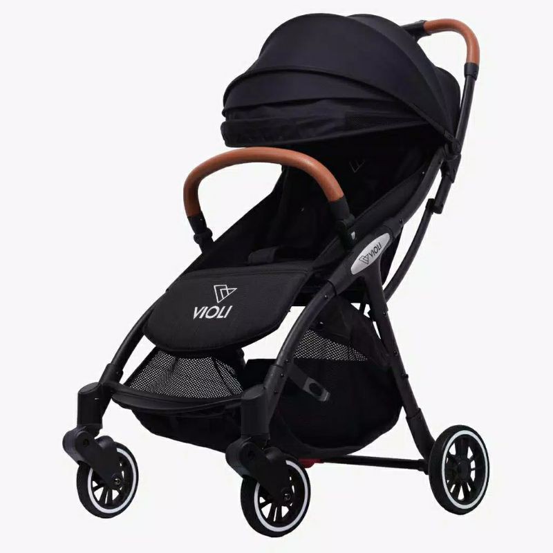 Violi Stroller : Auto Fold Gray / Black – Kereta Dorong Bayi