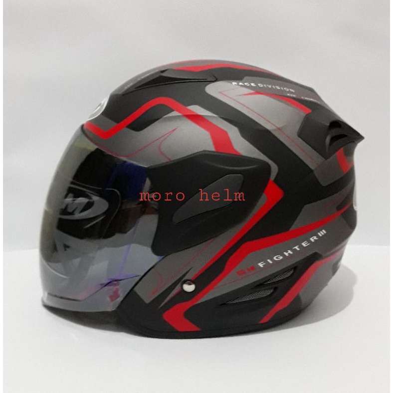 helm gm fighter motif gv2 black doff red