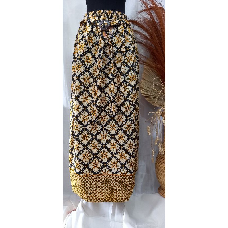 rok batik bunga kuning