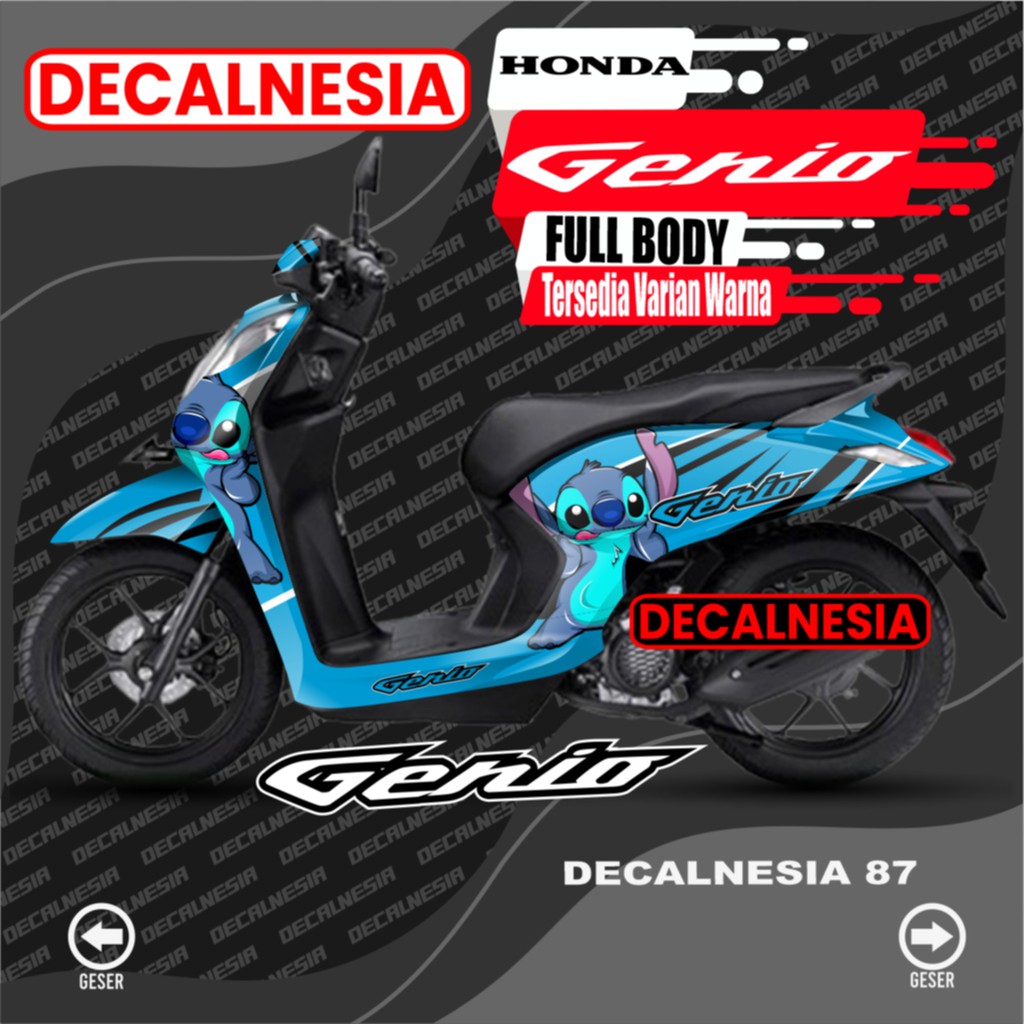 Stiker Genio Full Body Decal Genio Motor Modifikasi Variasi Dekal Sticker Genio