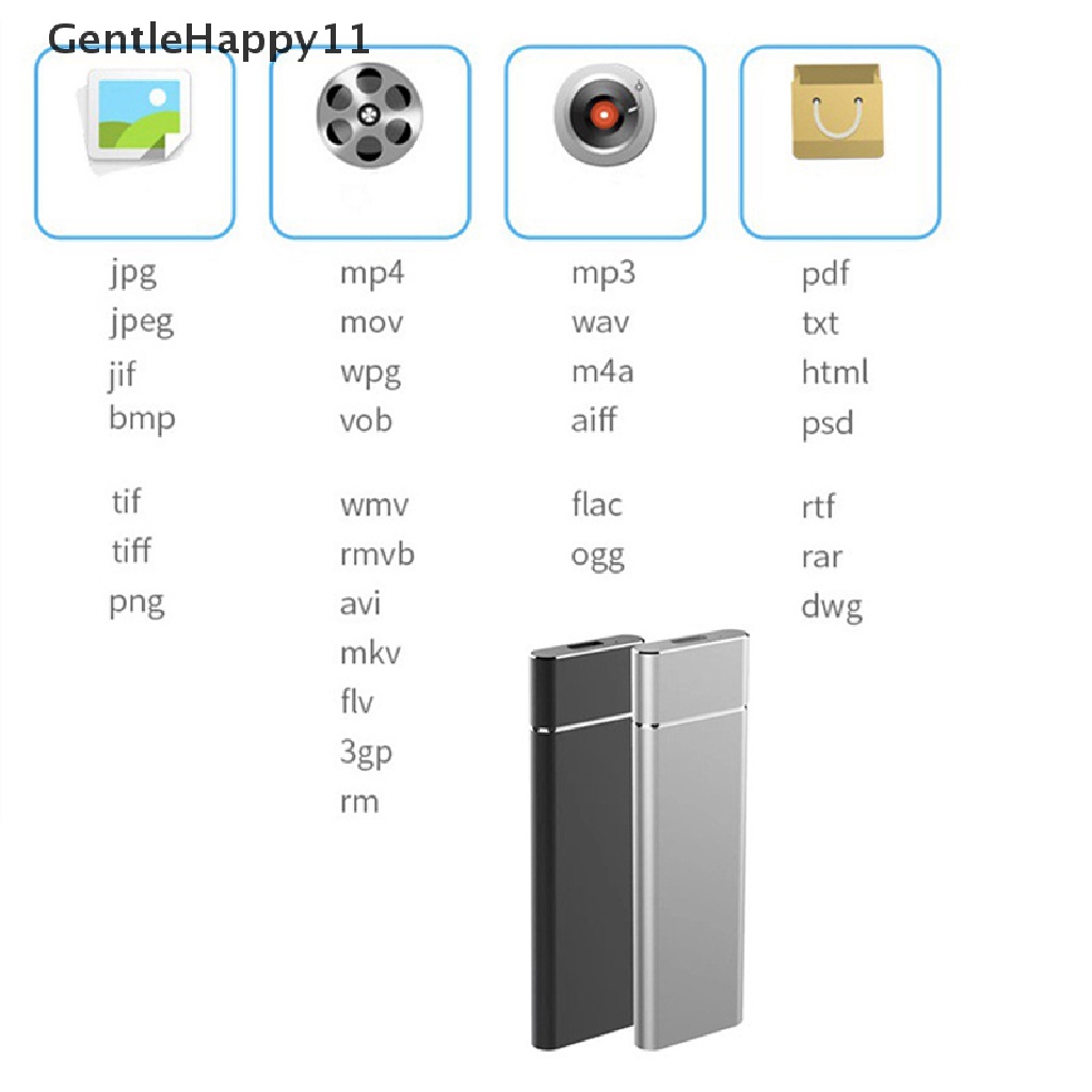 Gentlehappy Hardisk Eksternal SSD 1TB 2TB 500GB 4TB USB 3.1