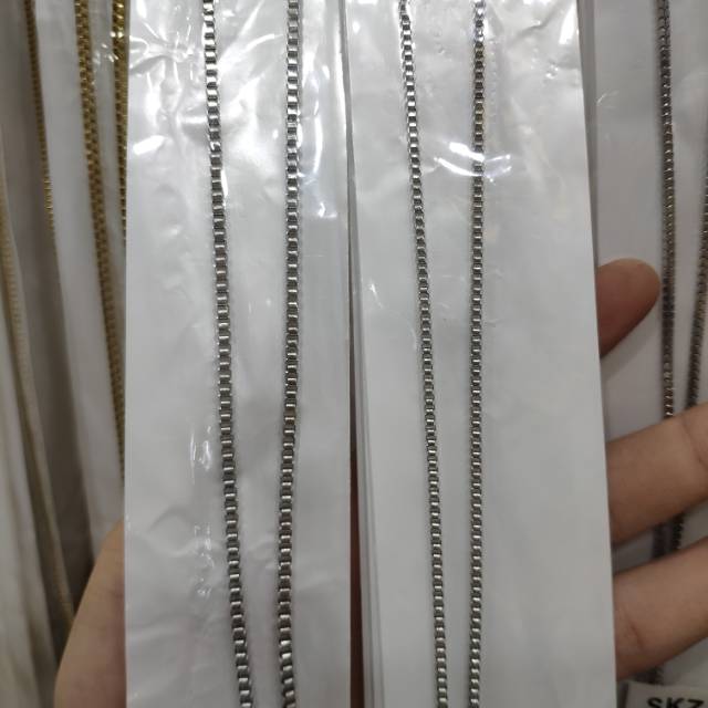 Kalung titanium model itali 60cm warna silver