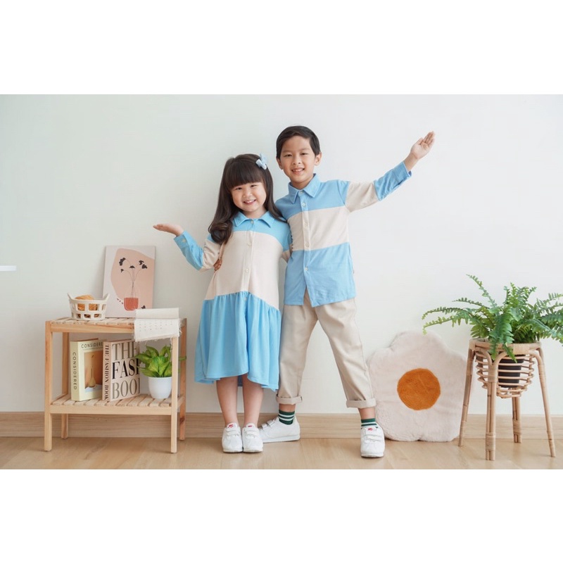 RACHIDKIDS / SERAGAM KELUARGA / CASUAL FAMILY SET / ADRIES FAMILY SET SKY BLUE