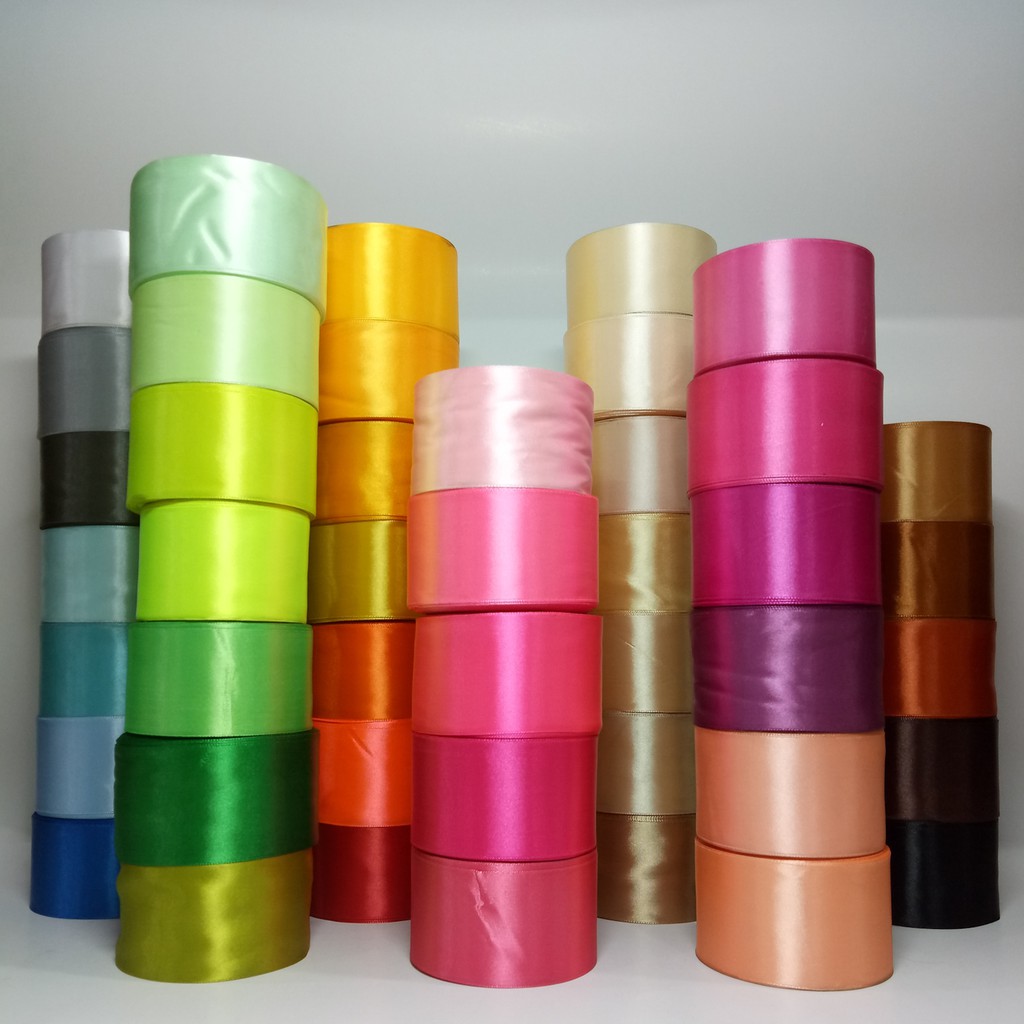 

OKB Pita Kain Satin 2" inch inci 5 cm Ribbon Kado Pesta Ulang Tahun Buket