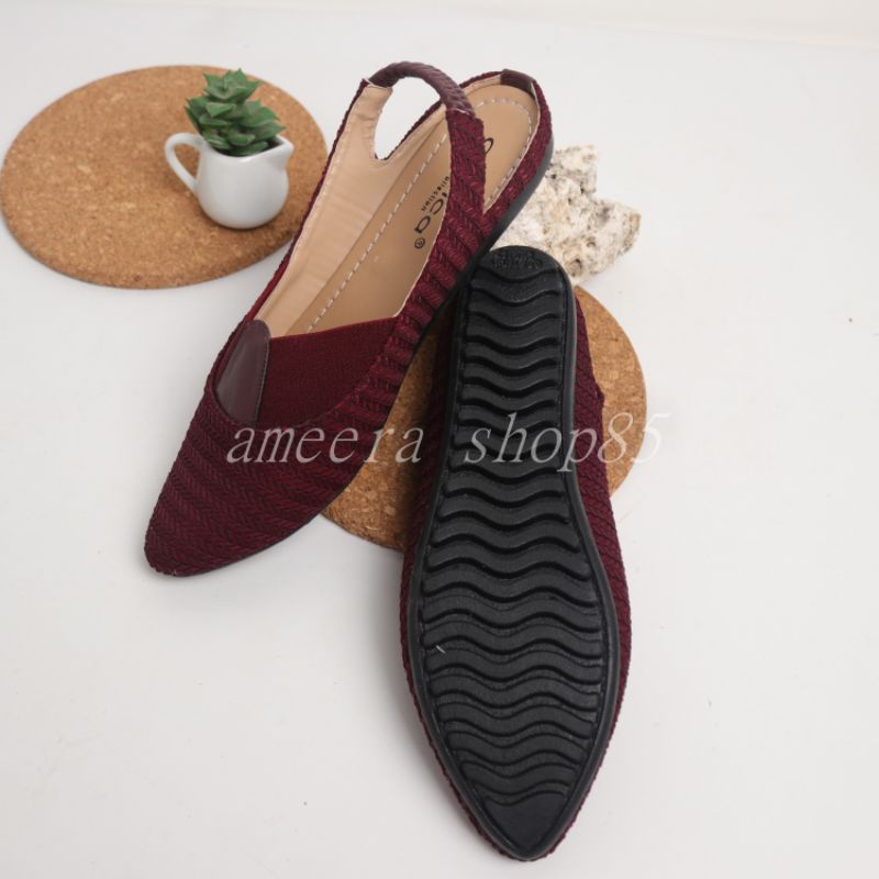 gratica sepatu flat shoes tali belakang  AW82