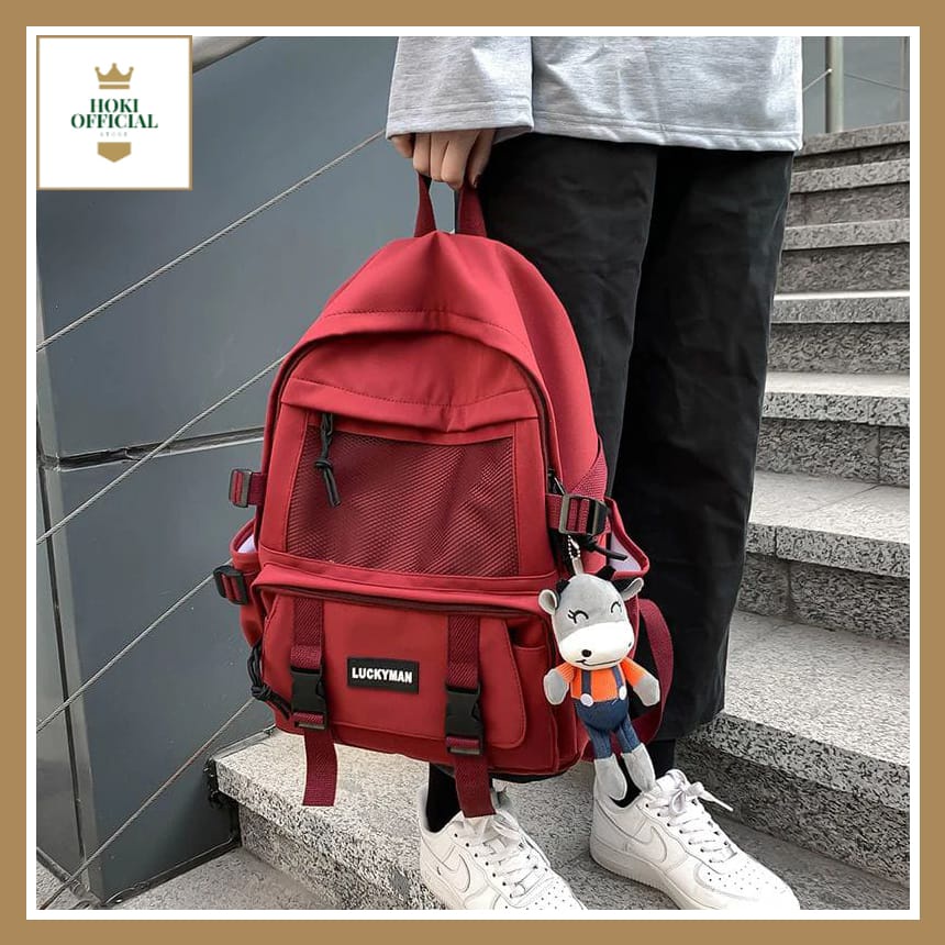 [COD] Ransel Korean Style Pastel Series Tas Sekolah Wanita Pria SMP SMA Kuliah Stylish Kapasitas Besar HokiOfficial