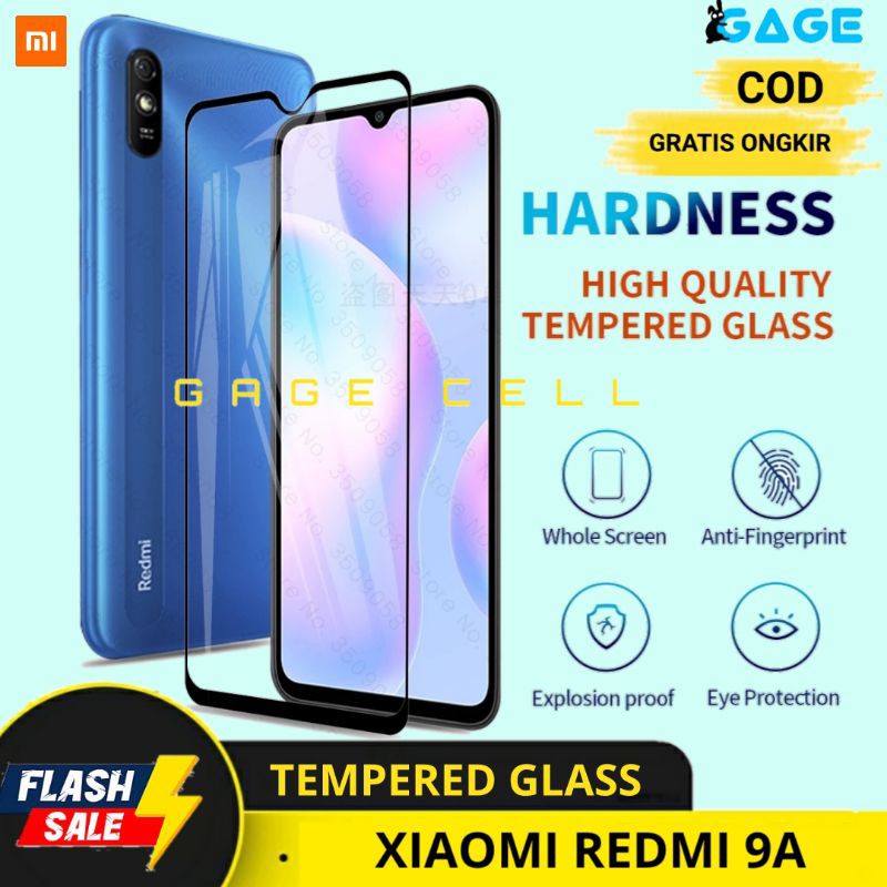 PREMIUM TEMPERED GLASS FULL LAYAR TG ANTI GORES KACA XIAOMI REDMI 9A 9 A SCREEN PROTECTOR FUL COVER