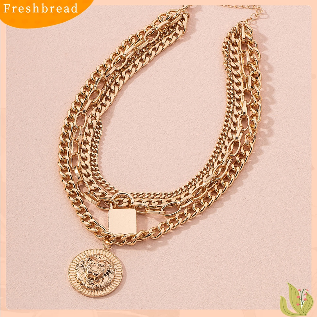 Terlaris Fashion Lion Shape Multilayer Pendant Clavicle Chain Necklace Jewelry Accessory