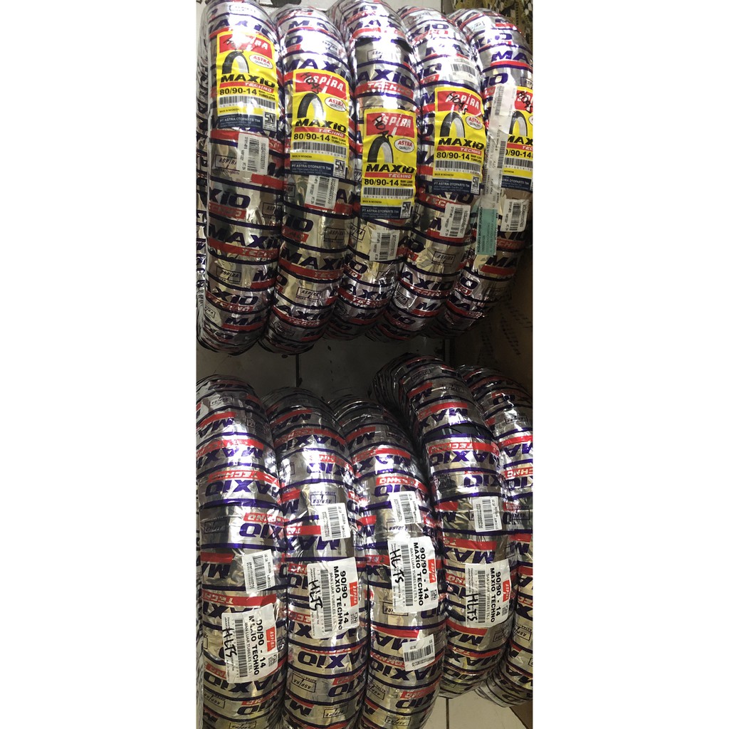 BAN LUAR TUBELESS DEPAN BELAKANG MATIC MAXIO TECHNO 80/90-14, 90/90-14