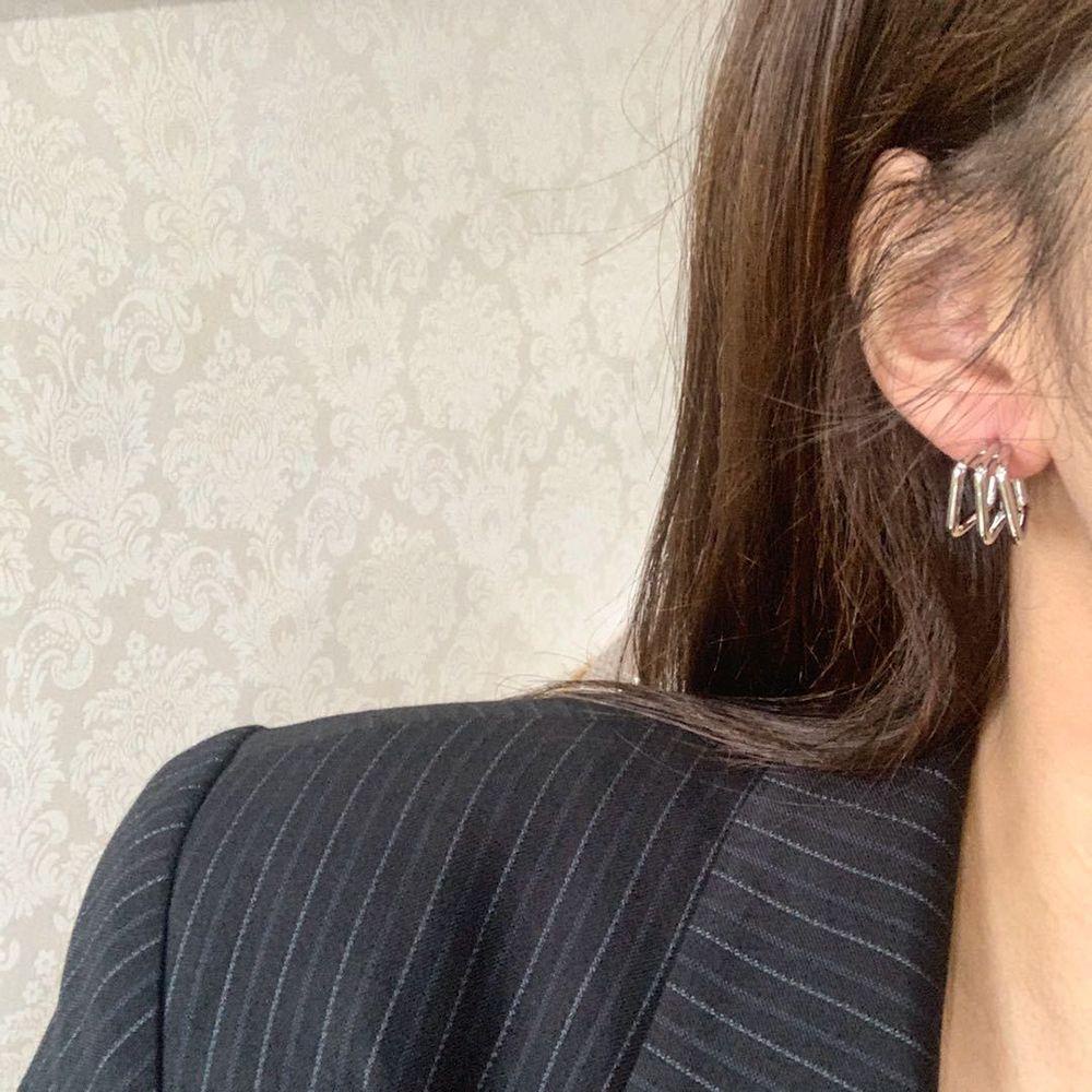 Anting Kotak Agustinina Elegan Sederhana Keren Gaya Punk Alloy Gadis Anting Gaya Korea