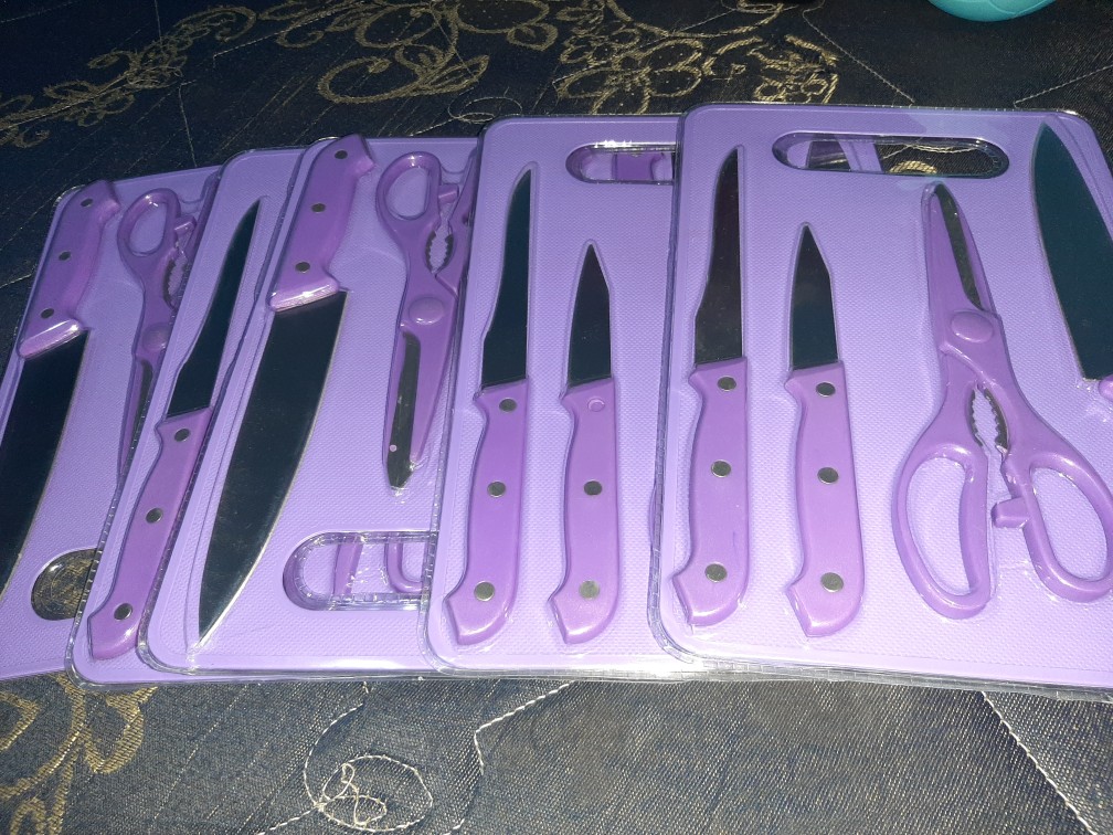 (hoko) Pisau Set Talenan 5 In 1 Stainless / Set Pisau Gunting Talenan Dapur / Knife Set 5in1