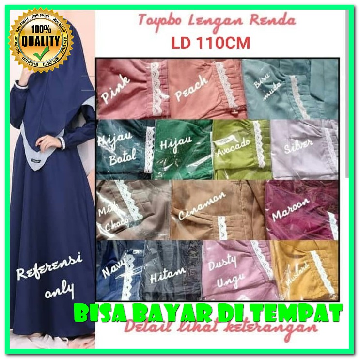 Bju Wanita Marsya Syari Om282 Hijab Murah / Gamis Syari Set Qe130 OQ300  Toyobo Fodu Tangan Renda J