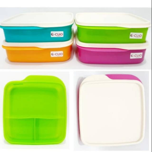 Tempat Makan Clio Kyoto Lunch Box Kotak Bekal 3 Pcs Lunch Box