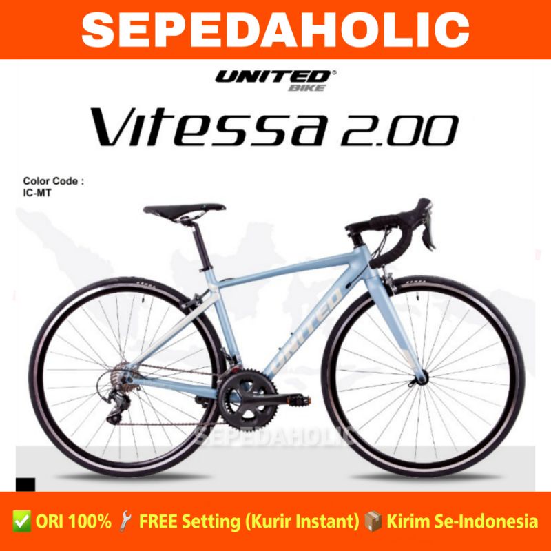 Sepeda Roadbike UNITED VITESSA 2.00 2.0 Balap 700C Alloy 20 Speed