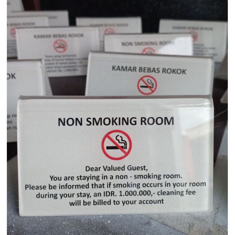 

AKRILIK NO SMOKING,HOTEL,KAMAR,TOKO