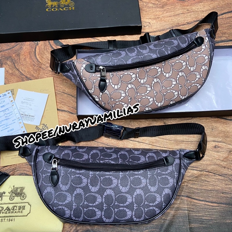 tas selempang pria Coach Waistbag pria import ada no seri waist bag pria coach import