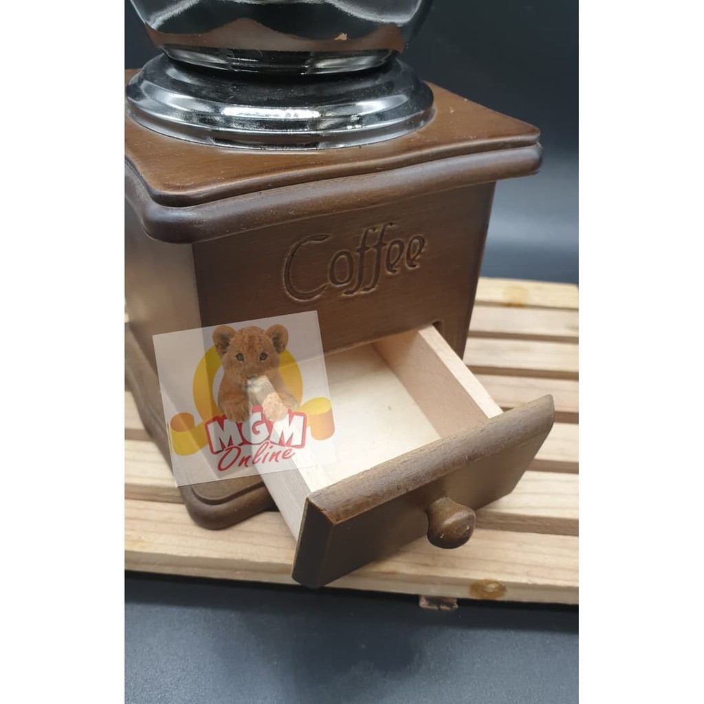 Gilingan Kopi manual / Manual Coffee Grinder Kayu Medium 10CMx10CM