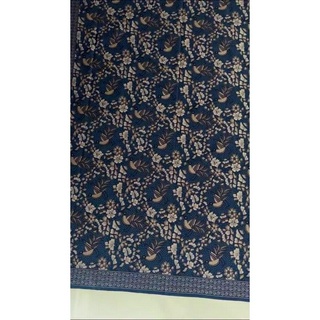 Jual Kain Batik Katun Premium Motif Burung Kembang Warna Biru Putih Cap Jarik Jarit