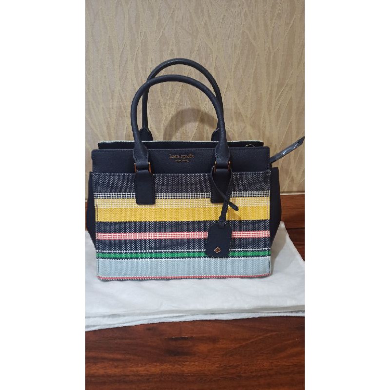 Kate Spade KS Cameron Medium Satchel Navy Multi Rainbow New Ori