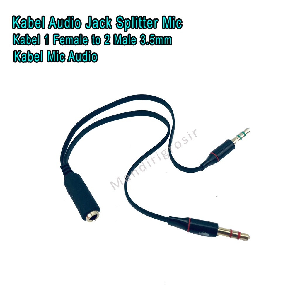 Kabel Audio Jack Splitter Mic *Kabel Audio * Headset 1 Female to 2 Male 3.5mm*